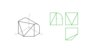 Vistas de figura en isométrico