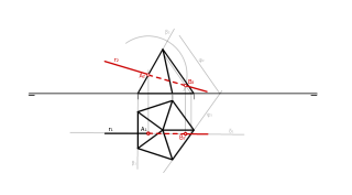 Intersección de recta y pirámide de base pentagonal