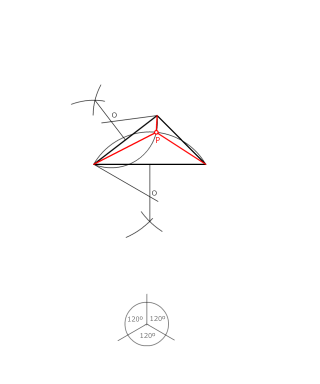 Triángulo: punto interior ángulo 120º