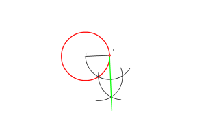 Tangent a una circumferència coneixent-ne el punt de tangència.