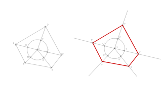 Dibuja la siguiente figura por el procedimiento de radiación: