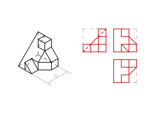 Vistas a partir de pieza en isométrico