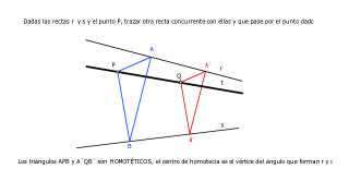 HOMOTECIA: Recta concurrente con otras dos pasando por P.