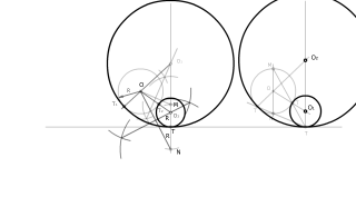 Circunferencias tangentes a circunferencia y a recta