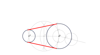 Tangentes exteriores a dos circunferencias