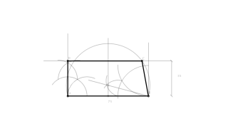 Trapecio rectángulo conociendo lado, altura, ángulo C