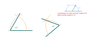 Construcció d'un angle de 60º