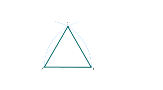 Construcció d'un triangle equilàter coneixent el seu costat AB