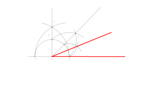 22º 30´ko angeluaren eraiketa
