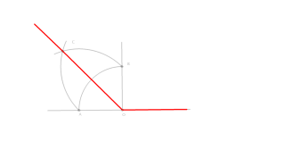 135º ko angeluaren eraiketa