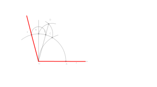 105º ko angeluaren eraiketa