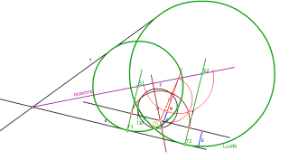 Tangencia RRC cortando a la circunferencia con un ángulo dado (1). ¡POTENCIA!