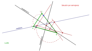 triángulo:conocidas las rectas soporte de dos mediatrices y una mediana