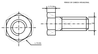 PERNO DE CABEZA EXAGONAL