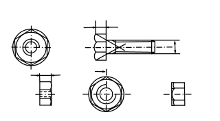 perno de cabeza hexagonal