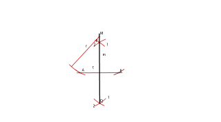 Perpendicular a una recta t por un punto exterior M