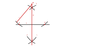 PERPENDICULAR A UNA RECTA t POR UN PUNTO EXTERIOR m