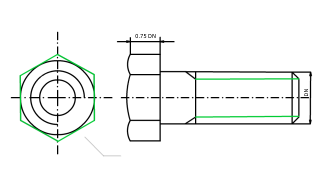 perno de cabeza hexagonal