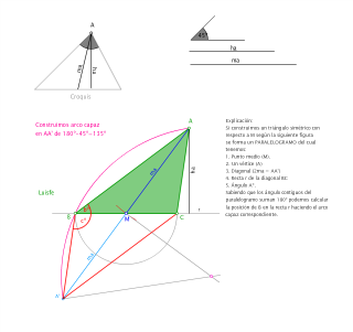 triángulo ángulo, altura, mediana del mismo vértice