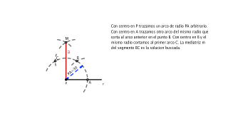 Recta perpendicular al extremo de un segmento