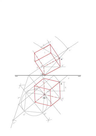 Hexaedro apoyado en plano