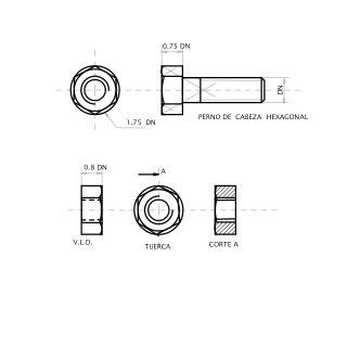 Perno de Cabeza Hexagonal