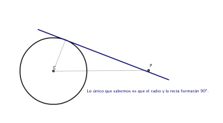 Recta tangente a circunferencia por punto exterior