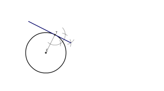 Recta tangente a punto dado de una circunferencia