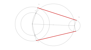 Bi zirkunferentziekiko kanpo zuzen ukitzaileak