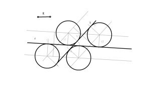 Tangentes a dos rectas 