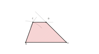 Trapecio escaleno ABCD; conocidos la base mayor, el lado no paralelo, la diagonal Ac y el ángulo A.
