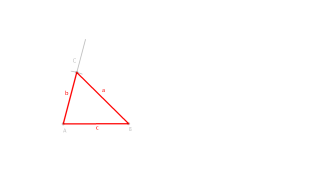 Marraztu triangelu eskalenoa, angelua ?= 75 eta albo-aldeak c = 65 mm eta b = 53 mm ezagutuz.