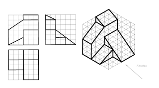 Marraztu bista hauen perspektiba isometrikoa 1. batx