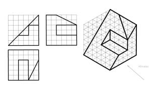 Marraztu bista hauen perspektiba isometrikoa 1.batx 9
