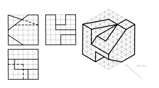 Marraztu bista hauen perspektiba isometrikoa 1. batx 5