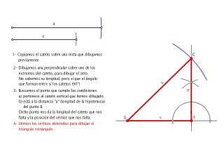 Triángulo rectángulo dados un cateto y la hipotenusa