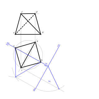 Tetraedre coneixent aresta horitzontal