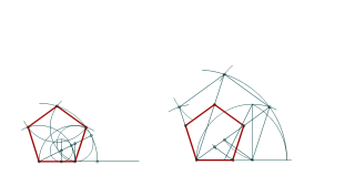 Pentágono diagonal menos lado