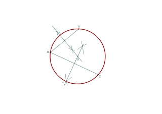 Circunferencia que pasa por tres puntos no alineados