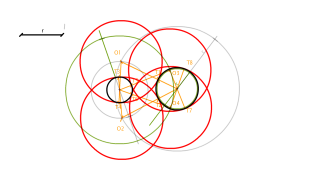 18. Circunferencias tantentes a dos circunferencias. 2