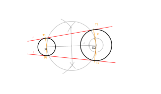 5. Rectas tangentes exteriores a 2 circunferencias