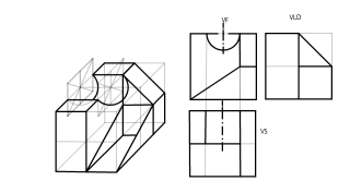 Solido a 45 Grados y Vistas principales