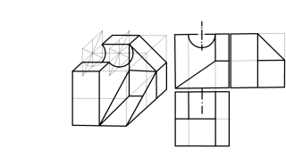 SOLIDO A 45 GRADOS VISTAS PRINCIPALES 
