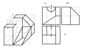 SOLIDO A 45 GRADOS Y VISTAS PRINCIPALES