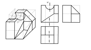 solido 45º y sus principales vistas