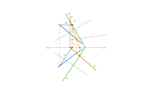 SD. Trazar la recta perpendicular a la recta t y que corte a otra s, pasando por un punto dado
