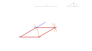 Rombo dados el lado y un ángulo.