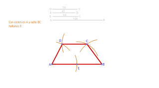 Trapecio escaleno dadoslos 4 lados.