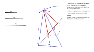 Triángulo dadas las tres medianas (2ºmétodo)