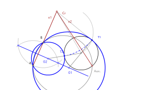 PPC. CIRCUNFERENCIAS TANGENTES A OTRA QUE PASAN POR DOS PUNTOS.